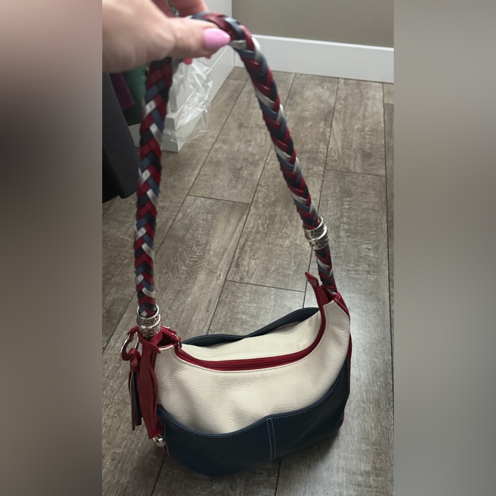 Brighton Barbados Patriotic Red, White, & Blue Shoulder Hobo - Limited Edition - Picture 6 of 7
